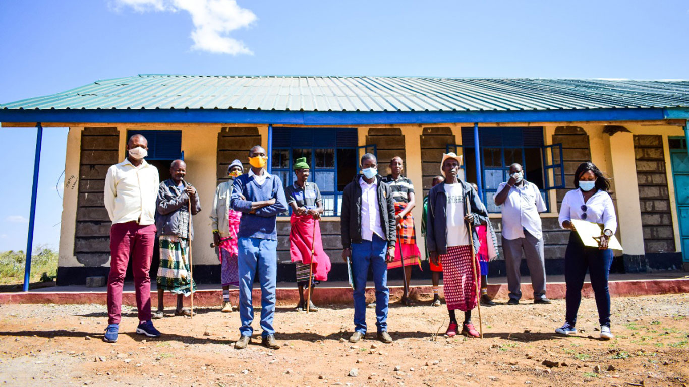 School committee outside the new classroom2